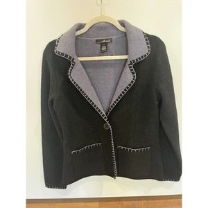 Will Smith CARDIGAN Women's BLACK SIZE SMALL 93% Wool Nice